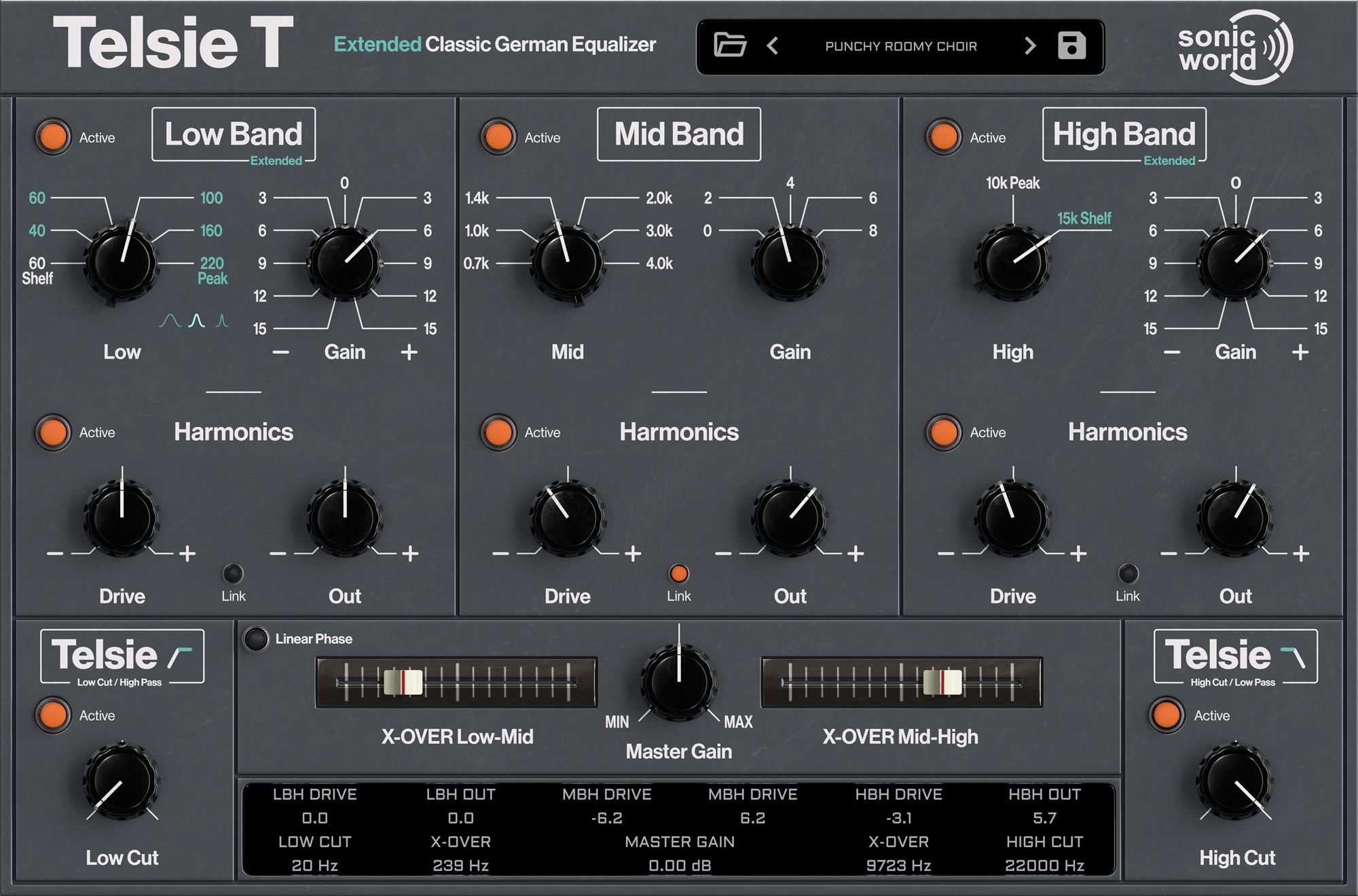 SonicWorld Telsie T 3-band Equalizer Plug-in | Enhance Your Sound